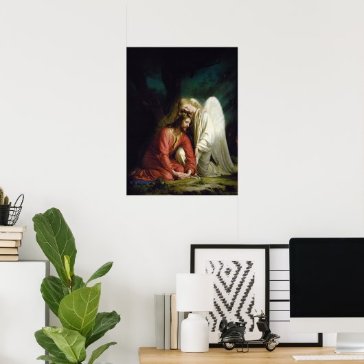 Christus bij Gethsemane door Carl Bloch Poster (Thuiskantoor)
