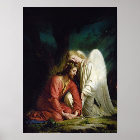 Christus bij Gethsemane door Carl Bloch Poster (Voorkant)