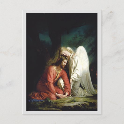 Christus bij Gethsemane, Religieus Briefkaart (Voorkant)