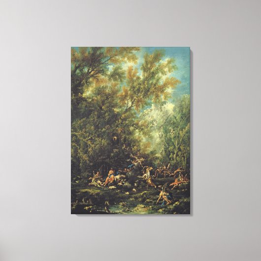 Christus, bijgewoond door de Angels, c.1725-30 (ol Canvas Afdruk (Voorkant)