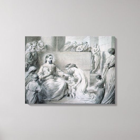 Christus Blessing Little Children Canvas Afdruk (Voorkant)