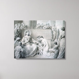 Christus Blessing Little Children Canvas Afdruk