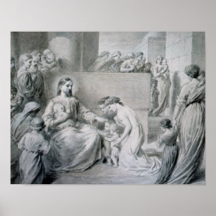 Christus Blessing Little Children Poster