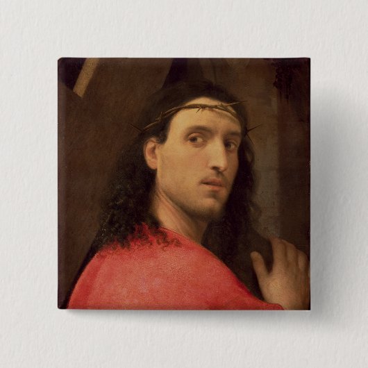 Christus Carrying the Cross, c.1515 Vierkante Button 5,1 Cm (Voorkant)