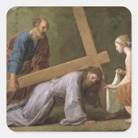 Christus Carrying the Cross, c.1651 Vierkante Sticker (Voorkant)