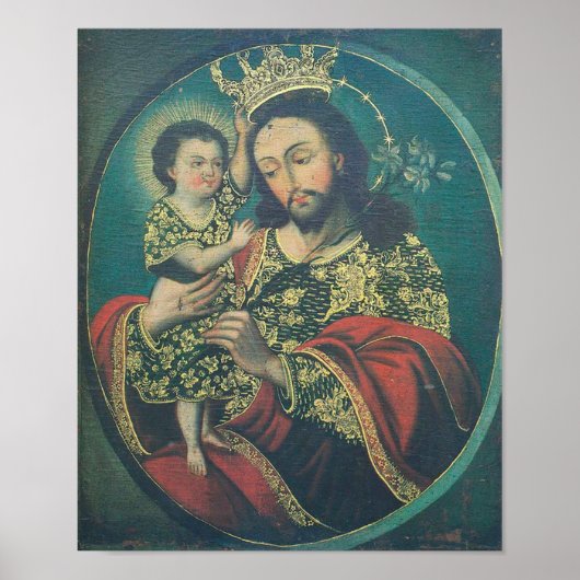 Christus Child Crowing St Joseph Poster (Voorkant)