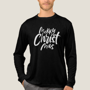 Christus Christelijke vrolijke kerstbelettering Tri-Blend Shirt