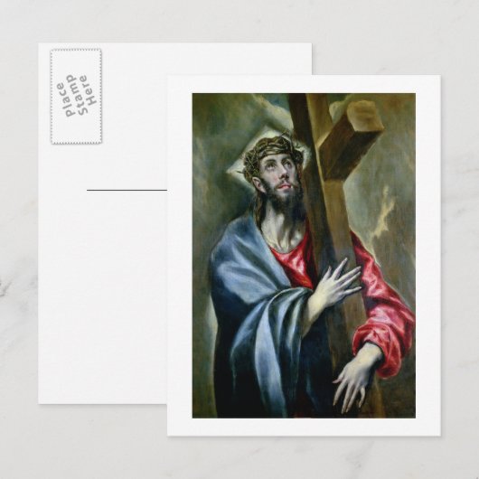 Christus Clasping the Cross, 1600-10 (olie op canv Briefkaart (Voorkant / Achterkant)