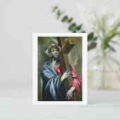Christus Clasping the Cross, 1600-10 (olie op canv Briefkaart (Staand voorkant)