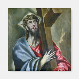 Christus Clasping the Cross, 1600-10 (olie op canv Magneet