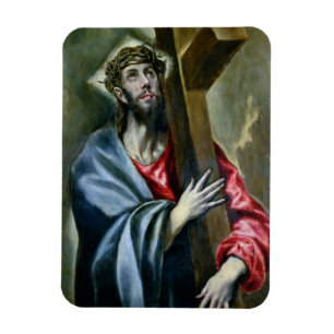 Christus Clasping the Cross, 1600-10 (olie op canv Magneet