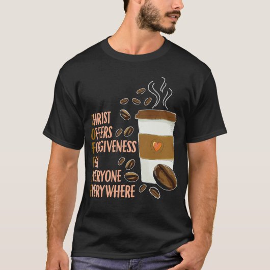 Christus Coffee Christelijke Kerk Caffeine pastor T-shirt (Voorkant)