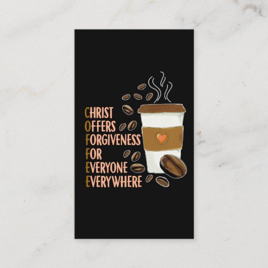 Christus Coffee Christelijke Kerk Caffeine pastor Visitekaartje (Voorkant)