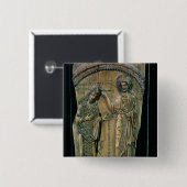 Christus Crowning the Emperor Constantine VII Vierkante Button 5,1 Cm (Voorkant /achterkant)