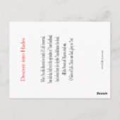 Christus daalt naar Hades Prayer Card Briefkaart (Achterkant)