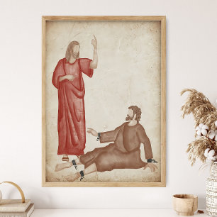Christus de Bevrijder_ Bijbeltekst Muurkunst, Bijb Poster