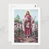 Christus De Goede Herder Bernhard Plockhorst 1878 Briefkaart (Voorkant / Achterkant)
