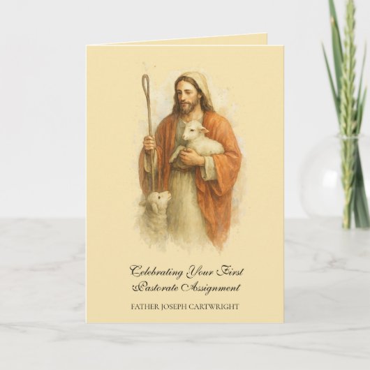 Christus de Goede Herder Eerste Pastoraat Priester Kaart (Voorkant)