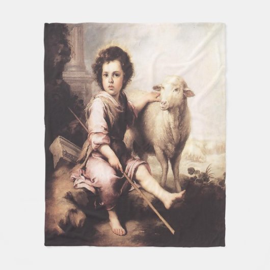 Christus de Goede Herder Fleece Deken (Voorkant)