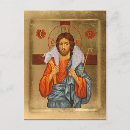 Christus de Goede Herder Orthodoxe Christelijke Ic Briefkaart (Voorkant)