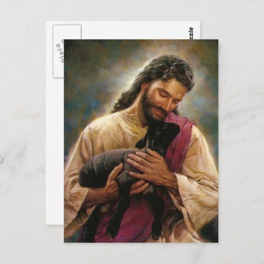 Christus De Goede Shepherd Briefkaart (Voorkant / Achterkant)