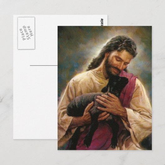 Christus De Goede Shepherd Briefkaart (Voorkant / Achterkant)