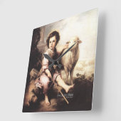 Christus De Goede Shepherd Vierkante Klok (Hoek)