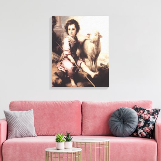 Christus de Good Shepherd Canvas Afdruk (Insitu (Woonkamer))