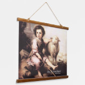 Christus de Good Shepherd Hangend Wandkleed (Gebogen)