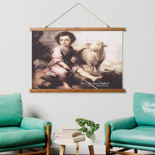 Christus de Good Shepherd Hangend Wandkleed (Woonkamer)
