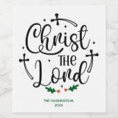 Christus de Heer Aangepaste Kerstmis Religieus Wijn Etiket (Enkel label)