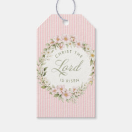 Christus de Heer is verrezen | Lente Bloemen Cadeaulabel
