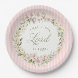 Christus de Heer is verrezen | Lente Bloemen Papieren Bordje