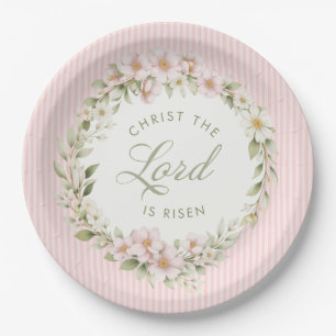 Christus de Heer is verrezen Lente Bloemen Papieren Bordje