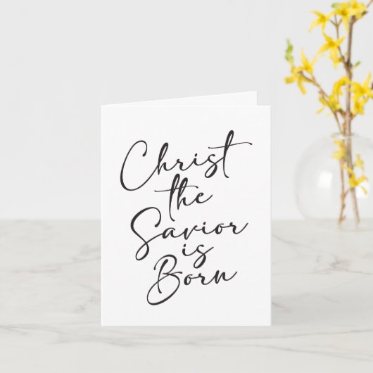 Christus de Heiland is Geboren Stille Nacht Kerstm Kaart (Gele Bloem)