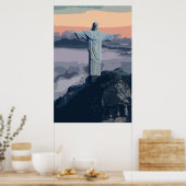 Christus De herdenker Brazilië Rio Poster (Keuken)