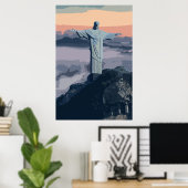 Christus De herdenker Brazilië Rio Poster (Thuiskantoor)