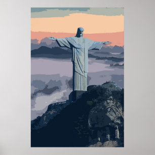 Christus De herdenker Brazilië Rio Poster