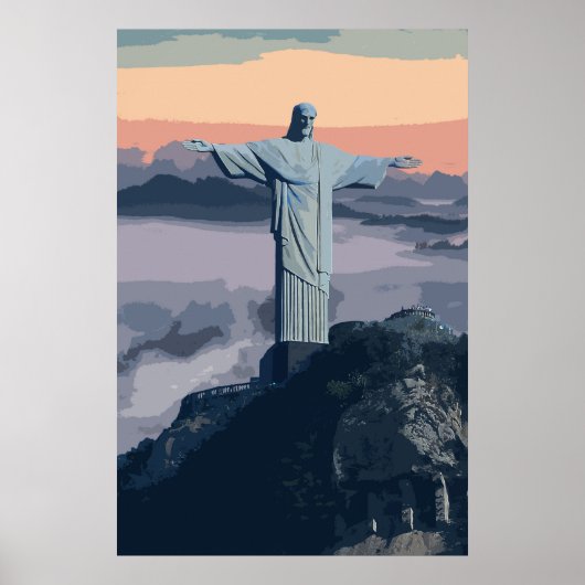 Christus De herdenker Brazilië Rio Poster (Voorkant)