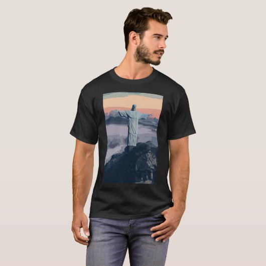 Christus De herdenker Brazilië Rio T-shirt (Voorkant volledig)