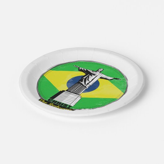 Christus De herdenker Rio de Janero Papieren Bordje (Gekanteld)