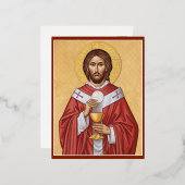 Christus de hogepriester folie feestdagen briefkaart (Voorkant / Achterkant)