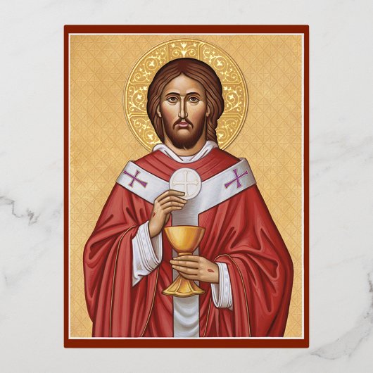 Christus de hogepriester folie feestdagen briefkaart (Voorkant)