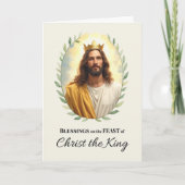 Christus de Koning Feestdag Zegeningen Bladerige K Kaart (Voorkant)