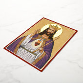Christus de koning folie feestdagenkaart (Gedraaid)