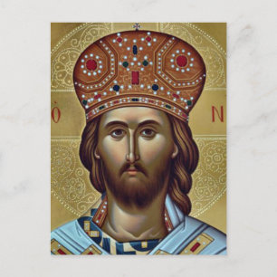 Christus, de Koning Orthodoxe Christelijke Icoon Briefkaart