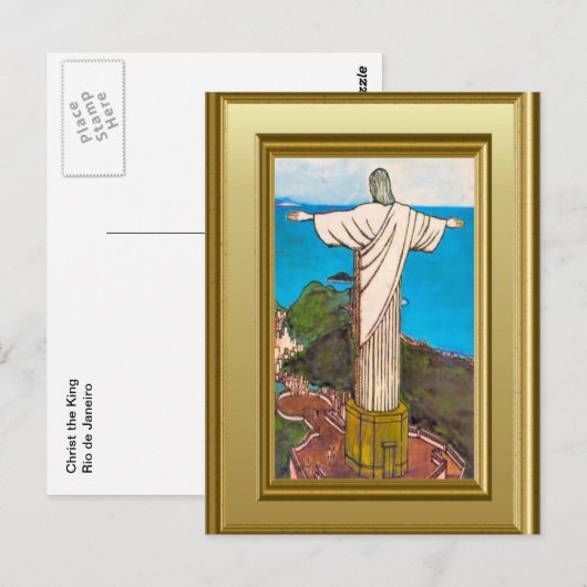 Christus de koning Rio de Janeiro Briefkaart (Voorkant / Achterkant)