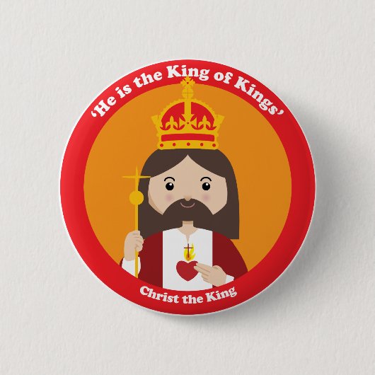 Christus de koning ronde button 5,7 cm (Voorkant)