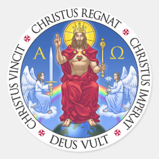 Christus de koning - ronde sticker