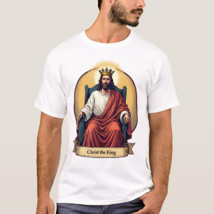 Christus de Koning Vintage Gravure Christelijk T-s T-shirt